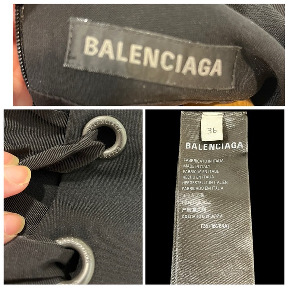 Balenciaga Black Backless Lace-Up Long Sleeve Bodycon Midi Dress FR36 US4 NWOT - Picture 16 of 16